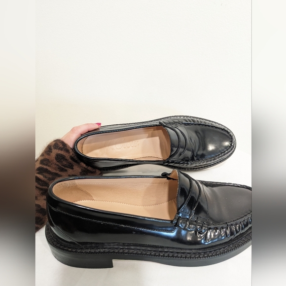 J Crew 2023 Winona Black Leather Penny Loafers Size - Picture 12 of 13